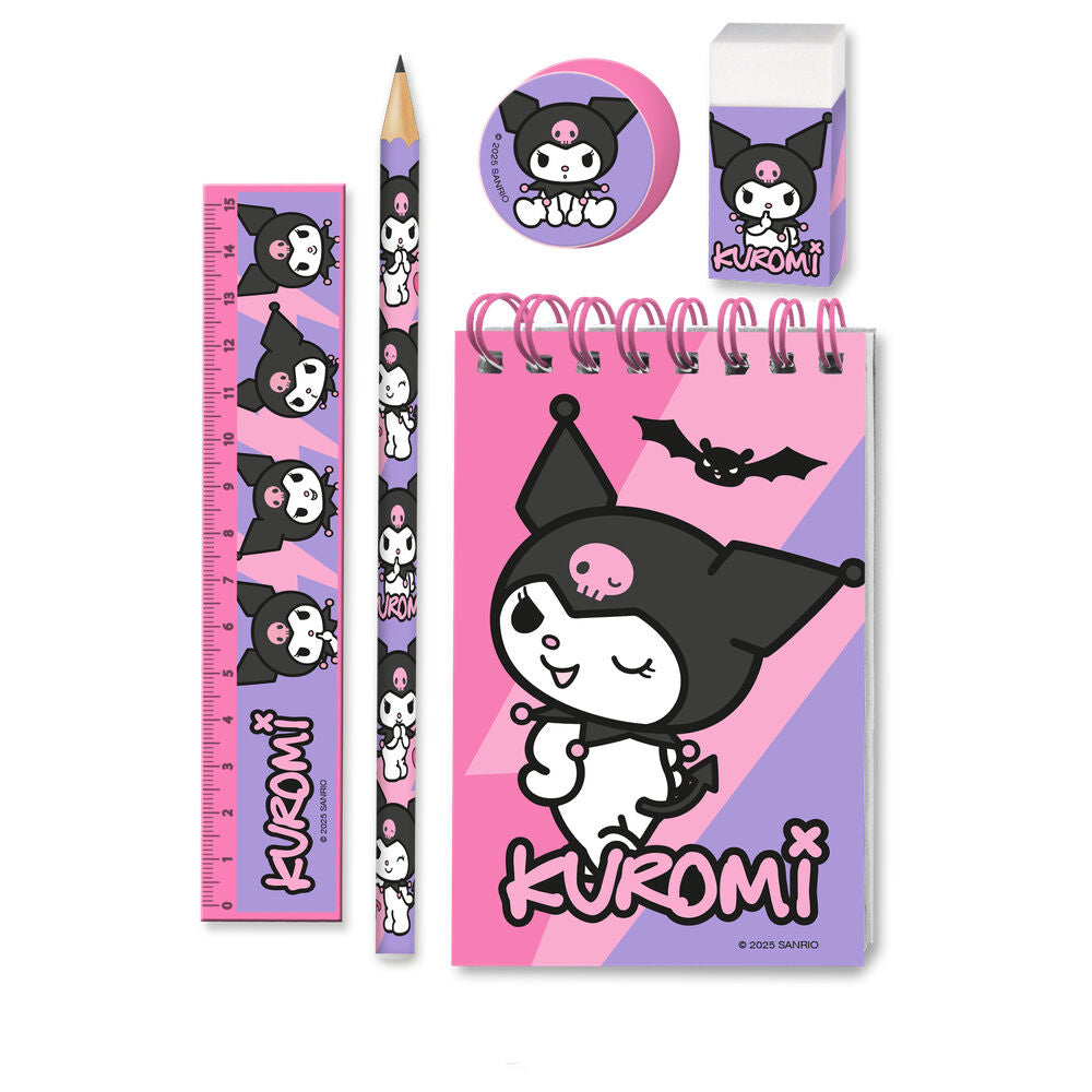 Set de papelería Kuromi Hello Kitty de 5 piezas - 2
