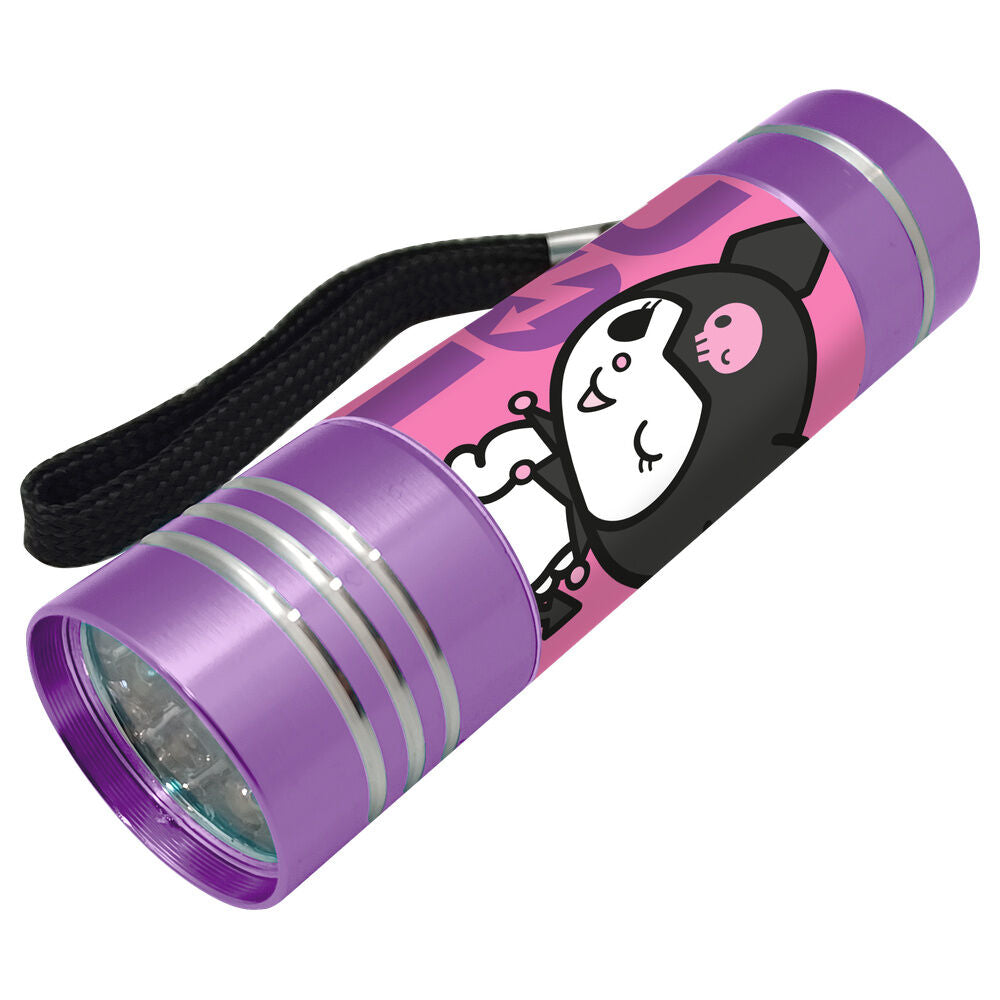 Linterna LED Kuromi de aluminio en colores rosa y morado - 2