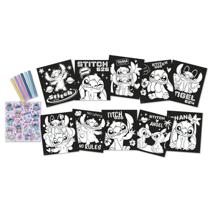 Set de colorear Stitch Disney con libreta, rotuladores y pegatinas - 2