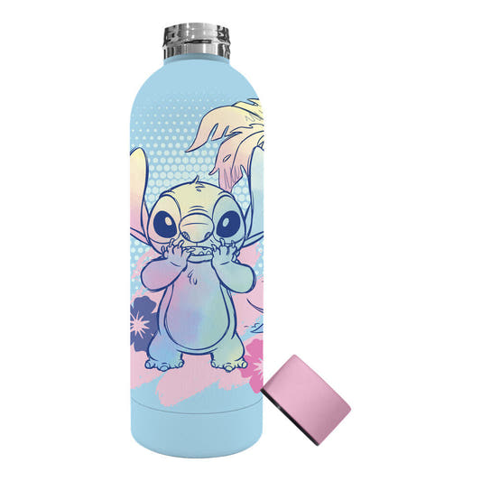 Botella de acero inoxidable Stitch Disney azul con tapón rosa - 2