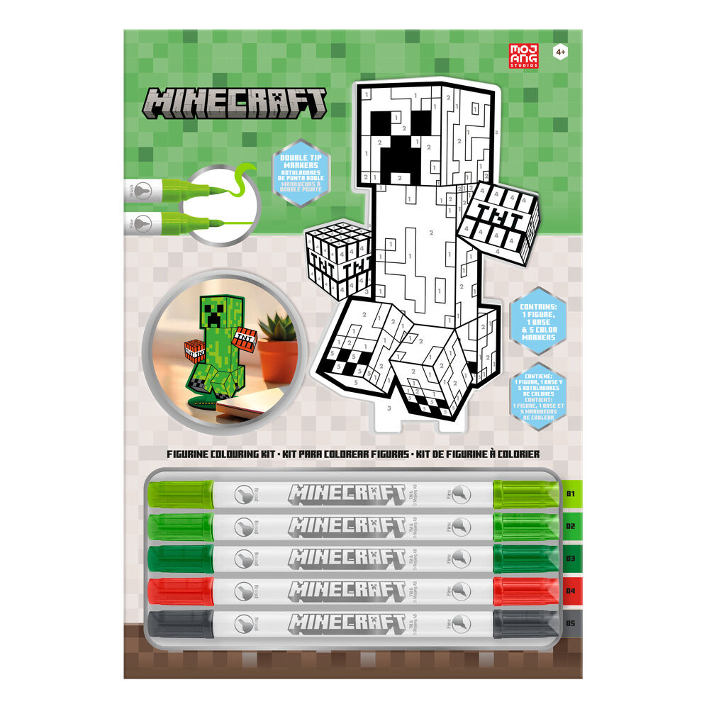 Set para colorear Minecraft con cinco rotuladores - 2