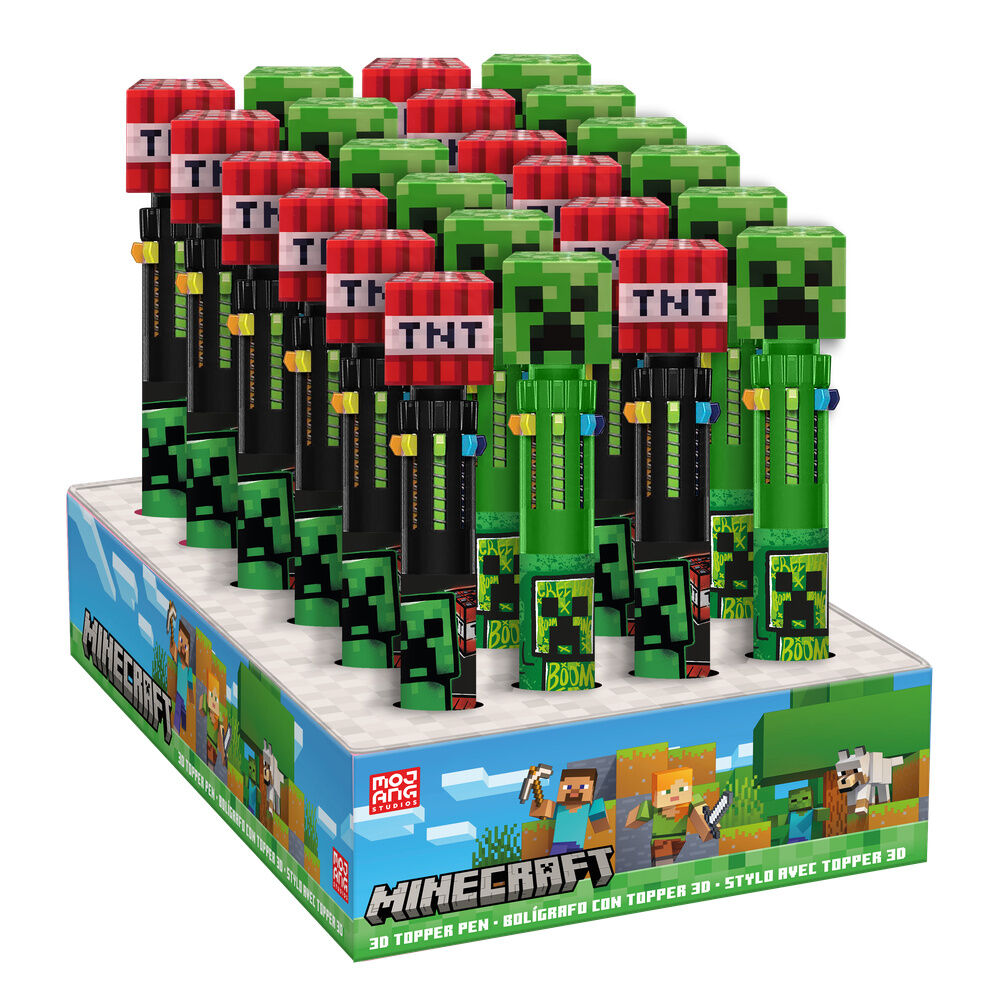 Bolígrafo Minecraft de 10 colores con topper 3D surtido