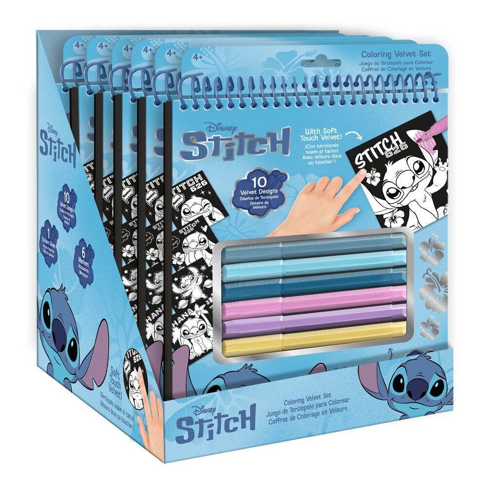 Set de colorear Stitch Disney con libreta, rotuladores y pegatinas - 3