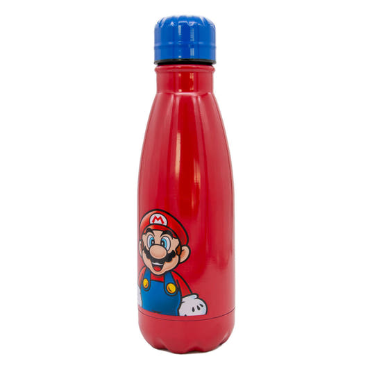 Botella roja de acero inoxidable Super Mario Bros con tapón azul - 3