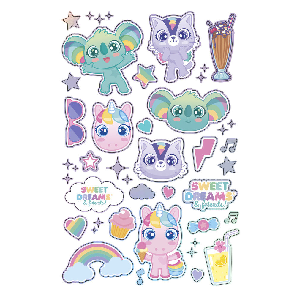 Set de papelería Sweet Dreams & Friends con lápices de colores, bolígrafo y pegatinas - 4