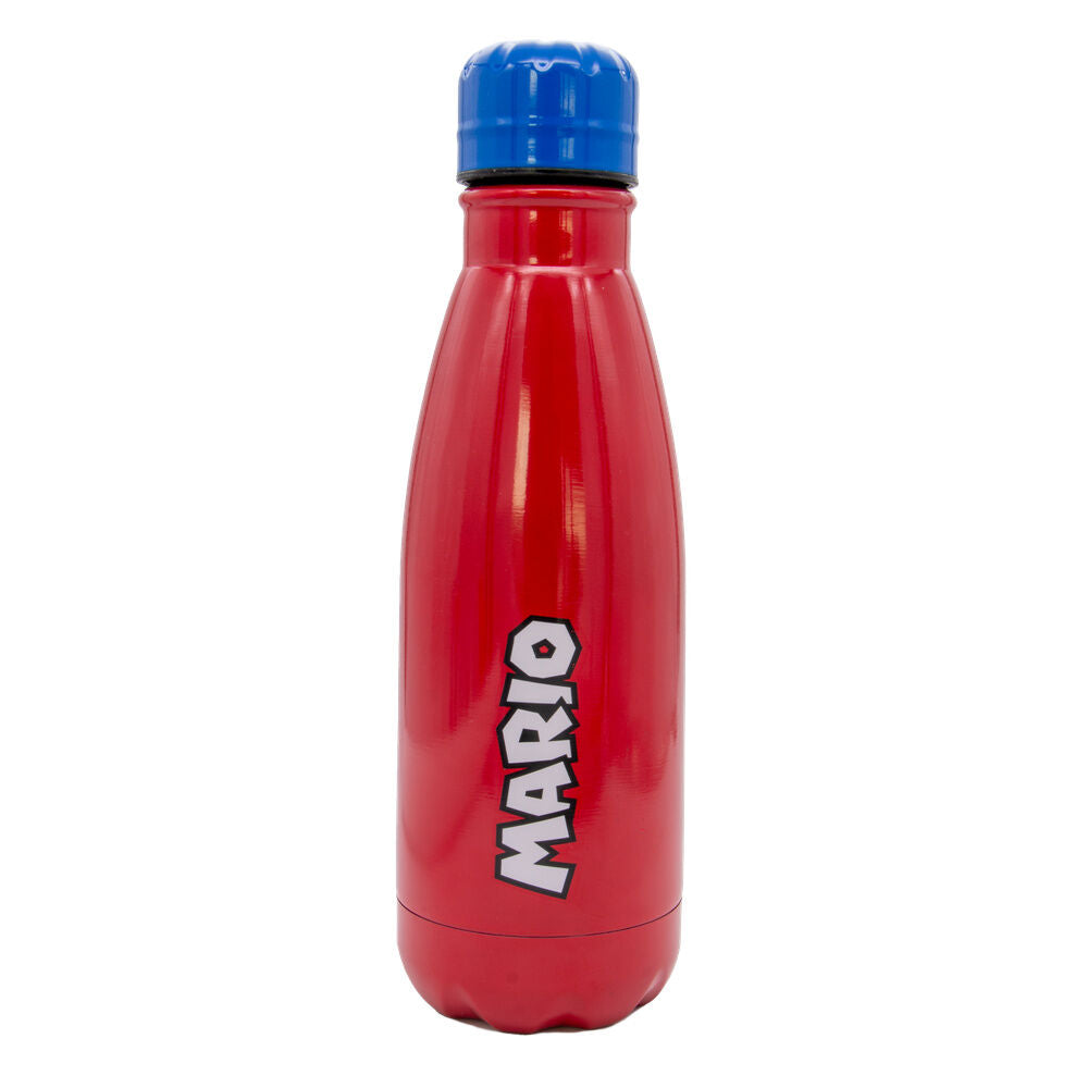 Botella roja de acero inoxidable Super Mario Bros con tapón azul - 4