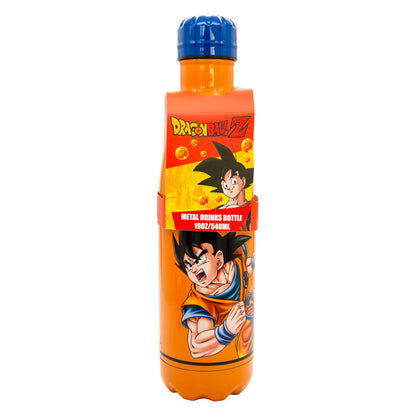 Botella naranja de acero inoxidable de Dragon Ball con Goku y tapón azul - 2