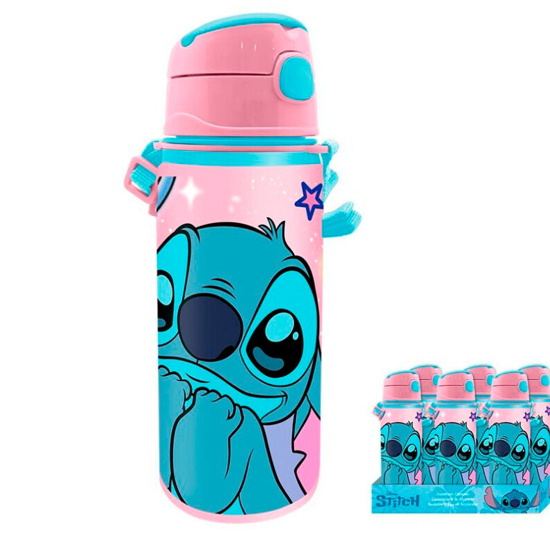 Cantimplora de aluminio Stitch Disney rosa y turquesa de 600 ml
