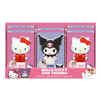 Gomas de borrar 3D surtidas de Hello Kitty y Kuromi