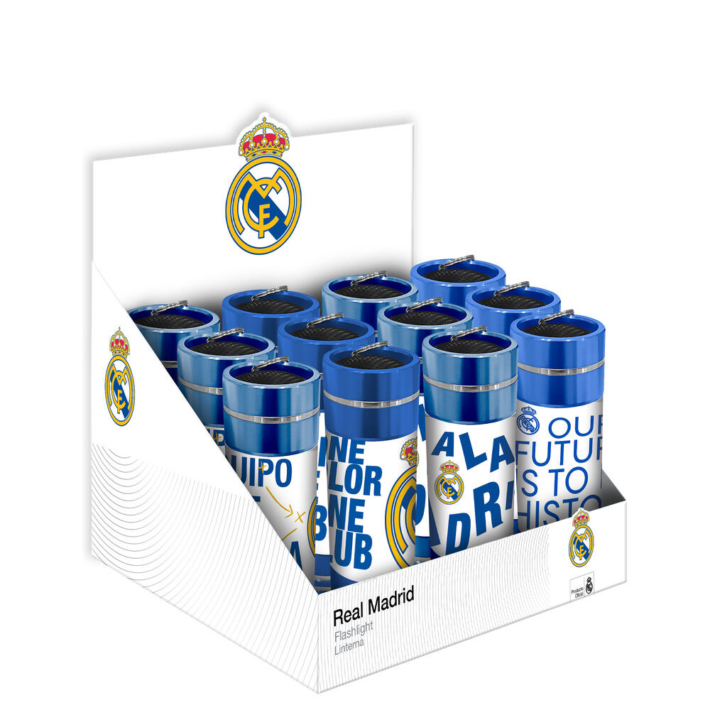 Linternas LED de aluminio con diseño del Real Madrid en surtido