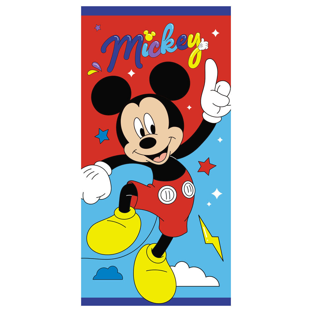 Toalla de microfibra Disney Mickey con diseño rojo y azul