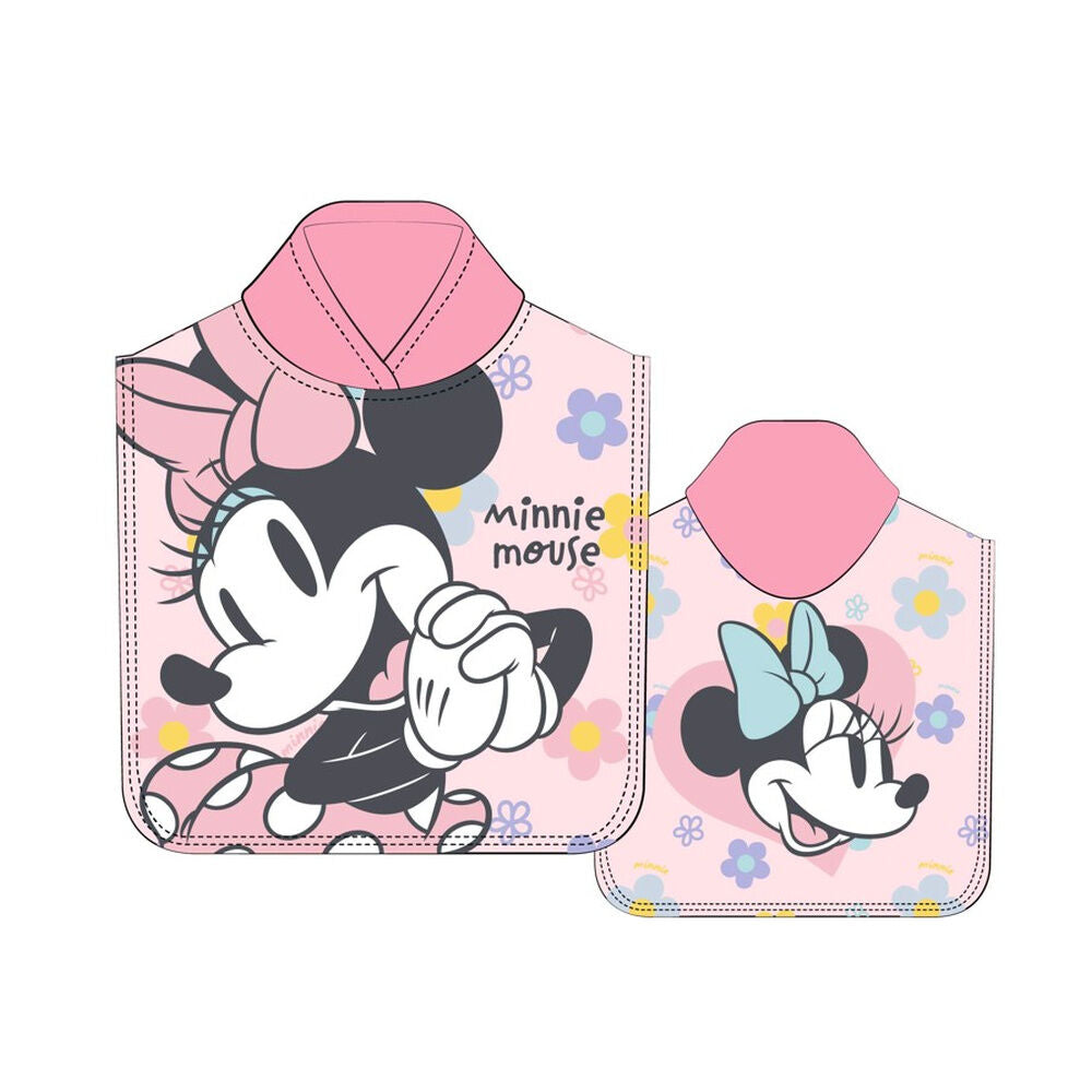 Poncho toalla rosa de Minnie Mouse Disney con capucha