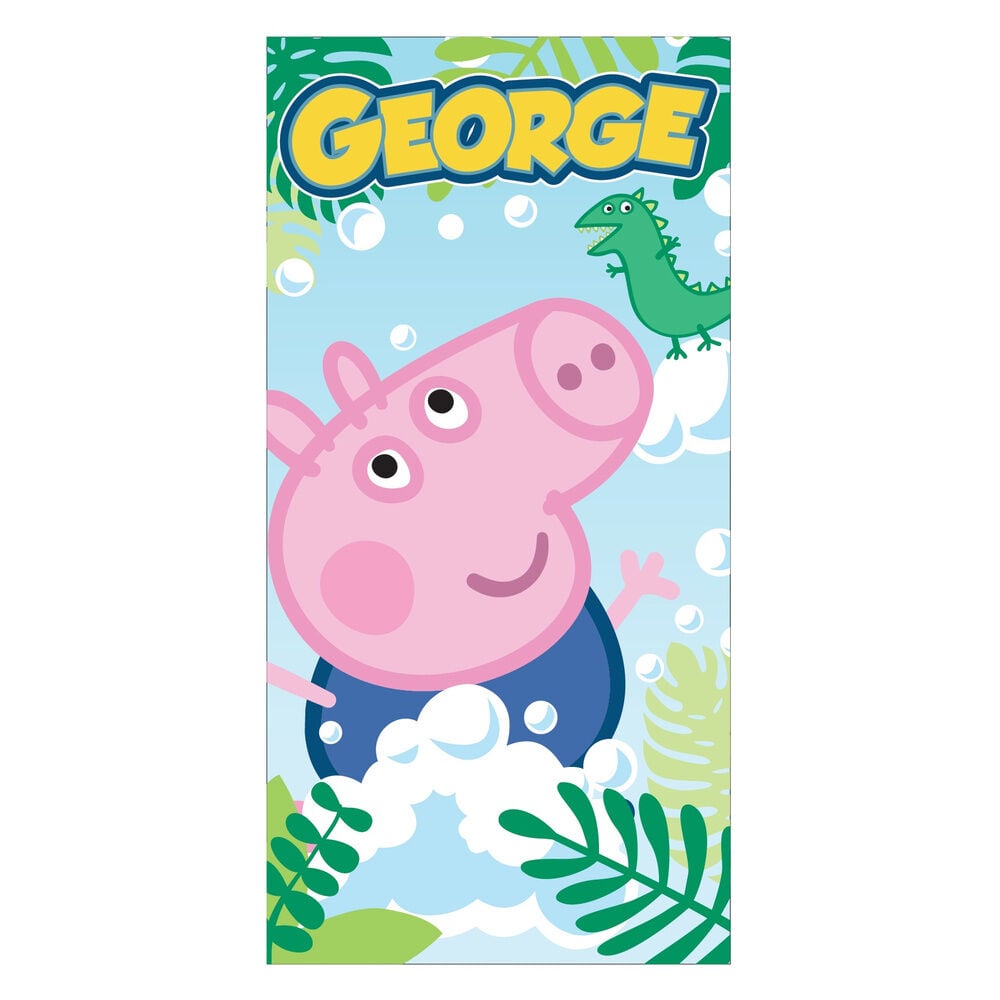 Toalla de microfibra de George de Peppa Pig con dinosaurio