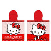 Poncho toalla de microfibra Hello Kitty rojo y blanco