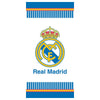 Toalla azul de microfibra del Real Madrid con escudo y franjas