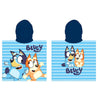 Poncho toalla Bluey azul con Bluey y Bingo