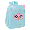 Mochila Furby SAFTA azul claro de 42 cm con diseño frontal del personaje