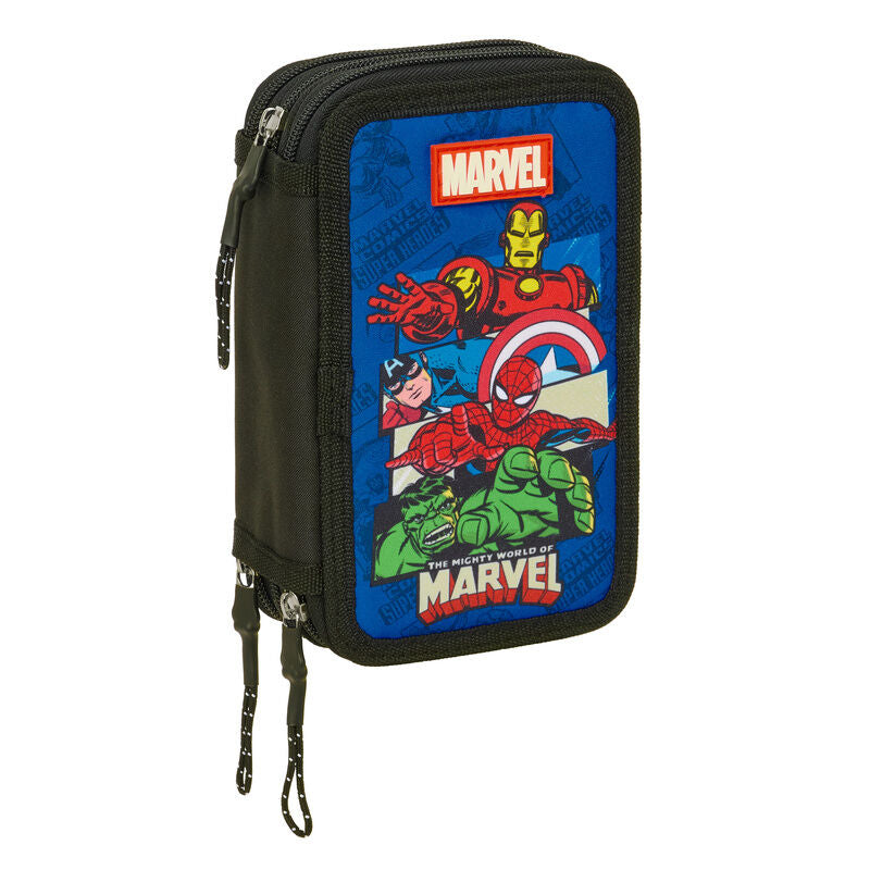 Plumier triple Avengers Marvel SAFTA con tres compartimentos