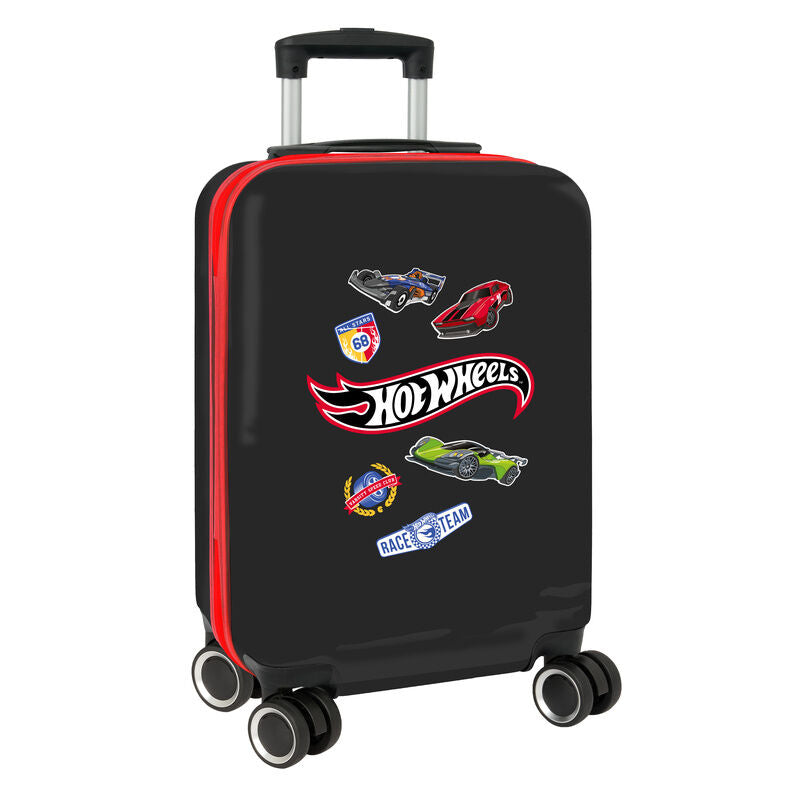 Maleta trolley de cabina negra Hot Wheels con ruedas giratorias