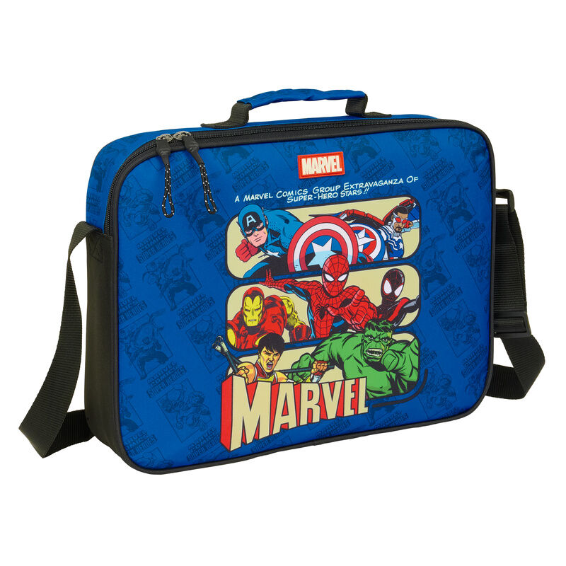 Cartera extraescolar azul Avengers Marvel SAFTA con bandolera