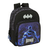 Mochila negra de Batman DC Comics con bolsillo frontal azul