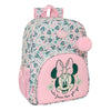 Mochila Minty de Minnie Disney con estampado floral y bolsillo frontal rosa