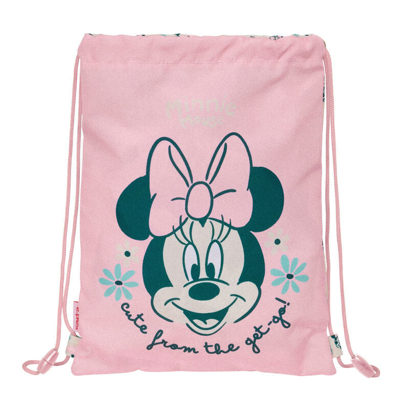 Saco rosa de Minnie Disney con cierre de cordones