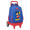 Trolley mochila azul de Mickey Disney con carro rojo