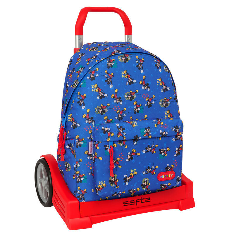 Trolley mochila azul de Mickey Disney con asa extensible y ruedas