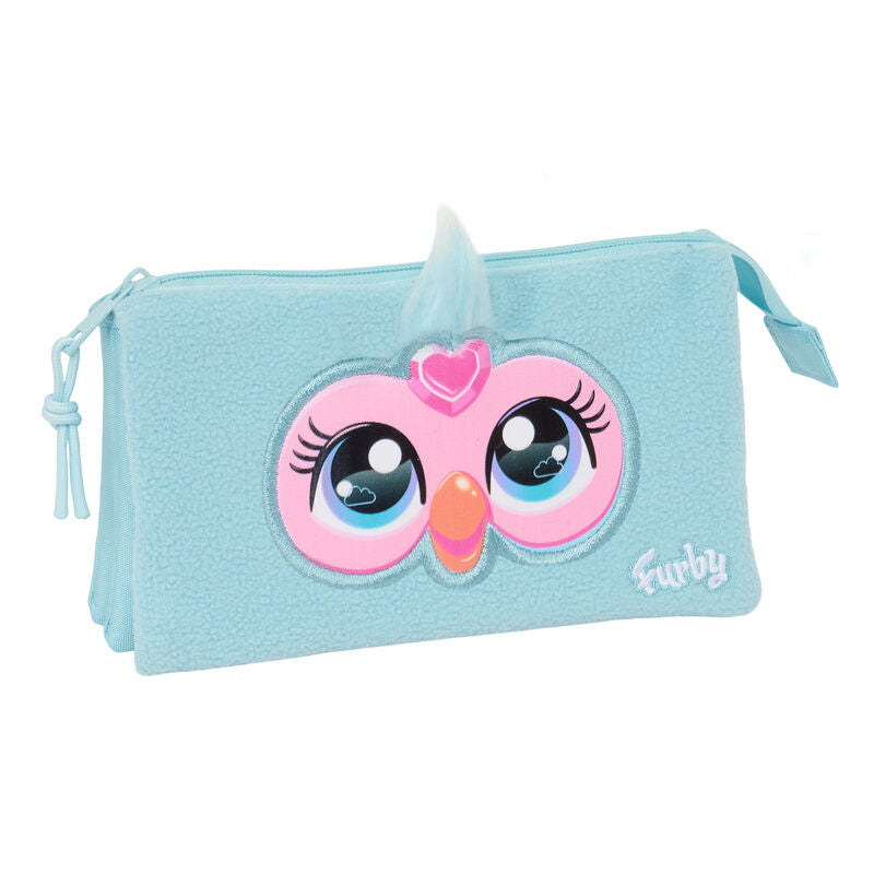 Portatodo triple Furby azul claro con tres compartimentos