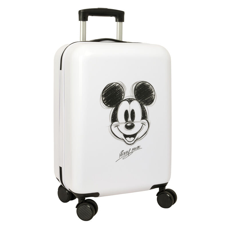 Maleta trolley blanca de cabina con diseño de Mickey Mouse