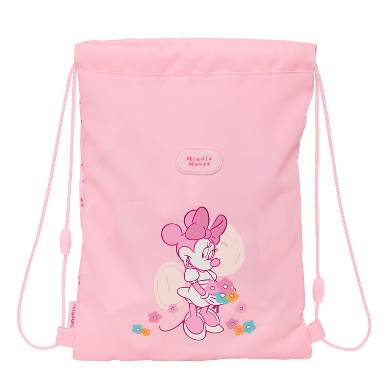 Saco rosa Baby Minnie Disney con cordones y flores