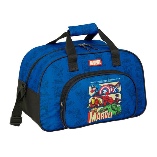 Bolsa de deporte azul de Los Vengadores Marvel con bolsillo frontal