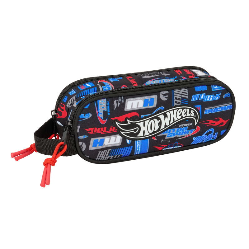 Portatodo doble SAFTA Hot Wheels negro con asa lateral