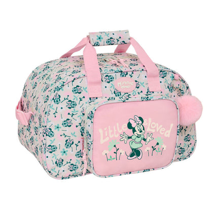 Bolsa de deporte Minty Minnie Disney rosa con bolsillo frontal