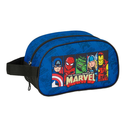 Neceser azul de Los Vengadores Marvel con Capitán América, Spider-Man, Hulk e Iron Man