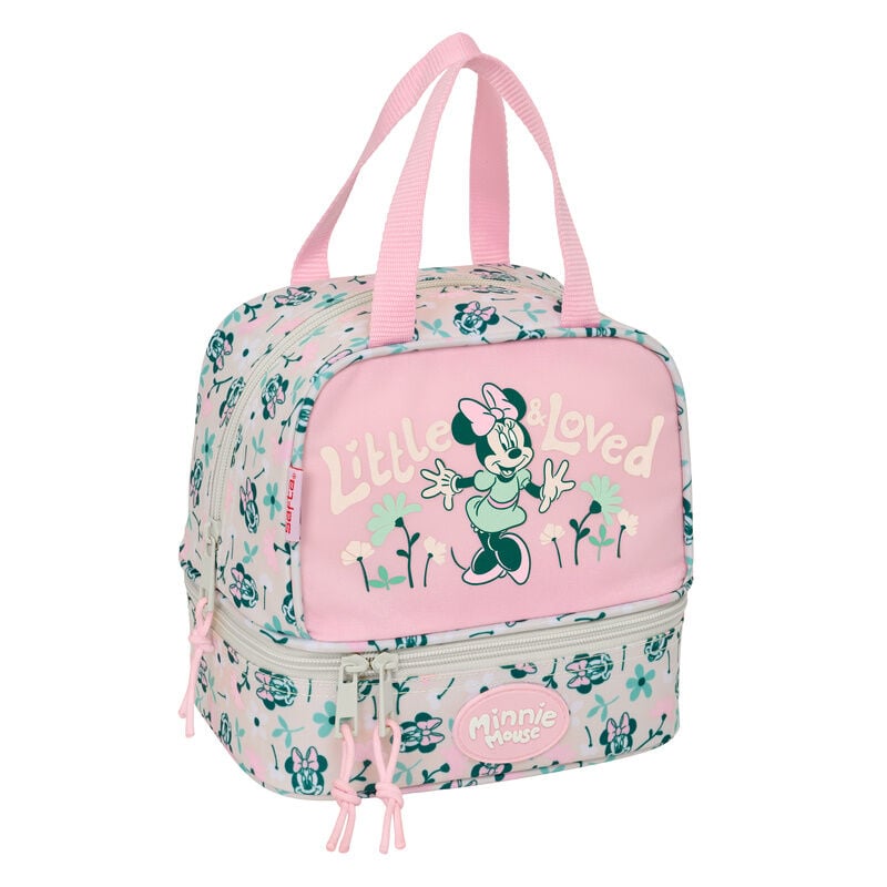 Portameriendas rosa Minty Minnie de Disney con doble compartimento