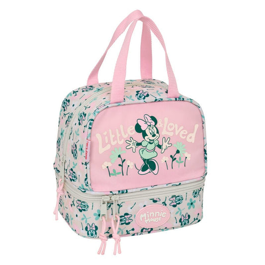 Portameriendas rosa Minty Minnie de Disney con doble compartimento