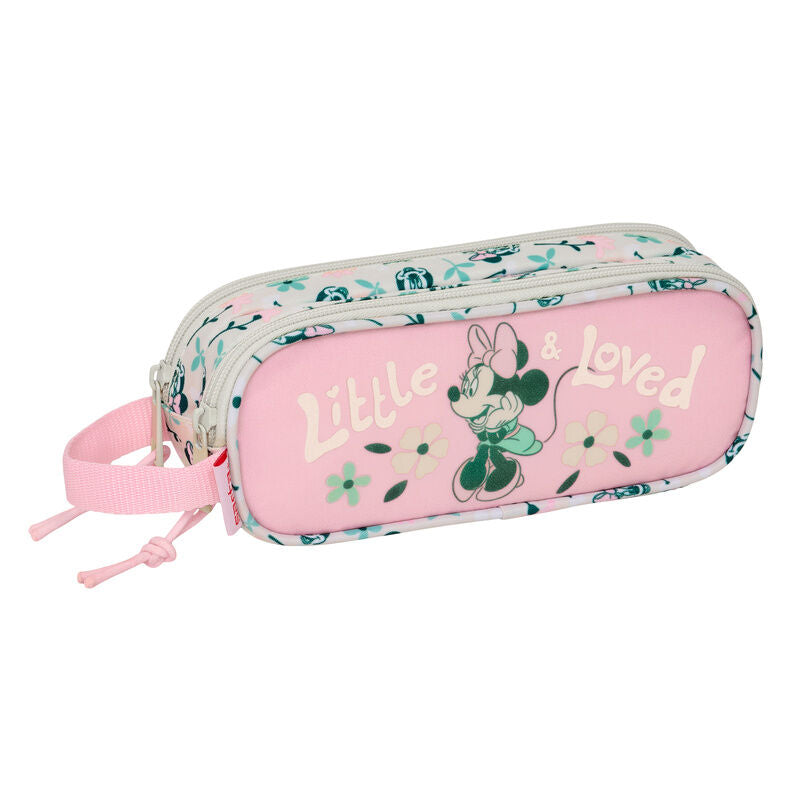 Portatodo doble rosa de Minnie Disney con dos compartimentos