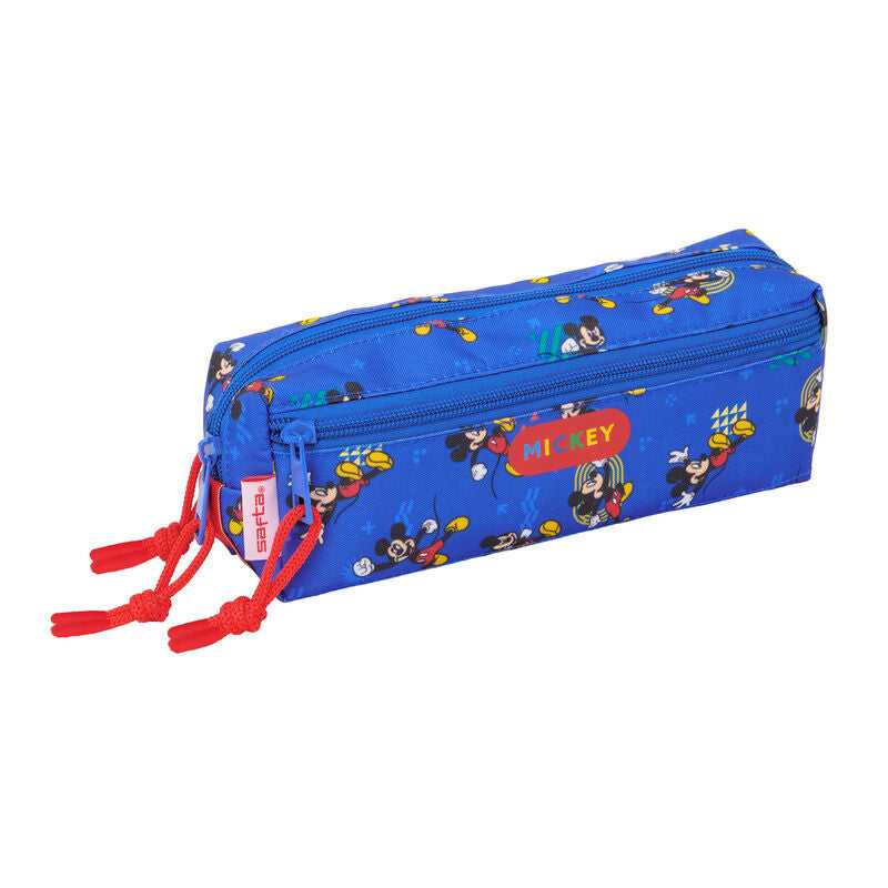 Portatodo triple azul de Mickey Disney con tres cremalleras