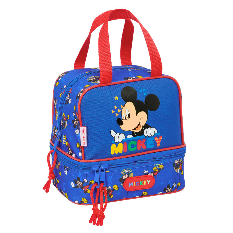 Portameriendas azul de Mickey Disney con doble compartimento