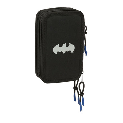 Plumier triple Batman DC Comics negro y azul con 37 piezas - 2