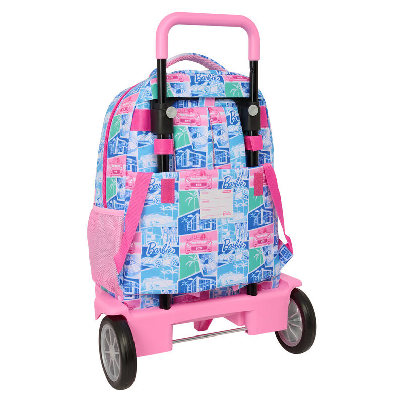 Mochila trolley Barbie Good Day rosa y azul con ruedas - 2