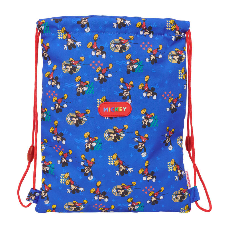 Saco mochila azul de Mickey y Pluto Disney con cordones - 2