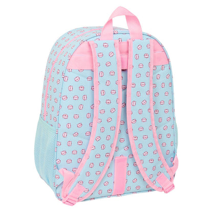 Mochila SAFTA Pembe The Pink Cat azul claro con gato rosa - 2