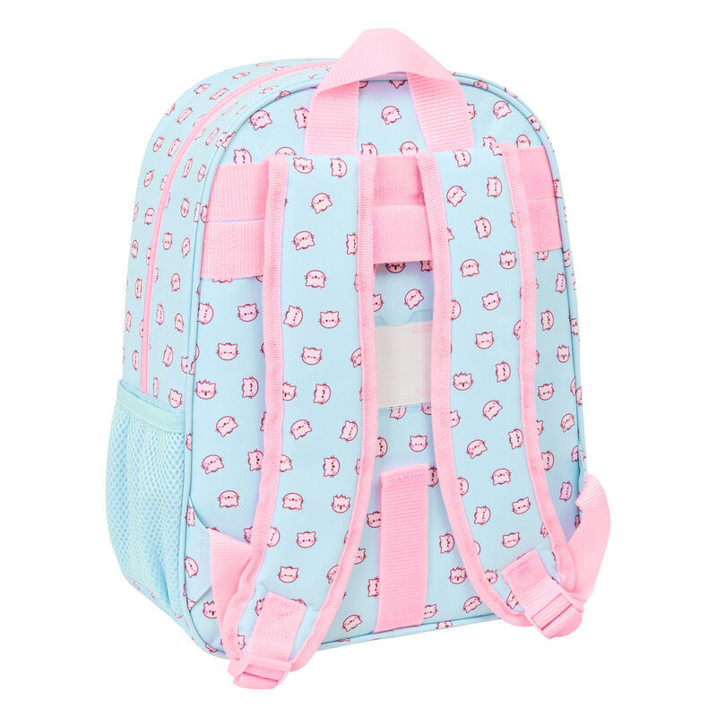 Mochila Pembe The Pink Cat azul pastel con estampado de gatos - 2