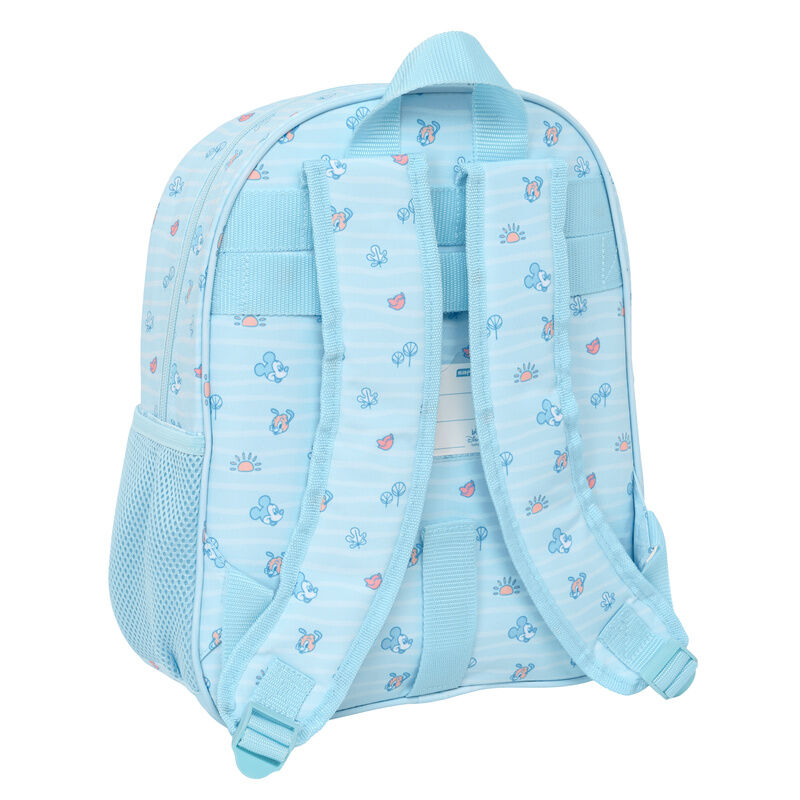 Mochila azul Baby Mickey Disney de 34 cm con bolsillo frontal - 2