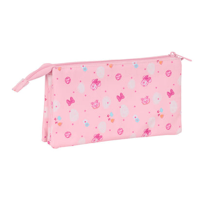 Portatodo triple rosa Baby Minnie Disney con tres compartimentos - 2