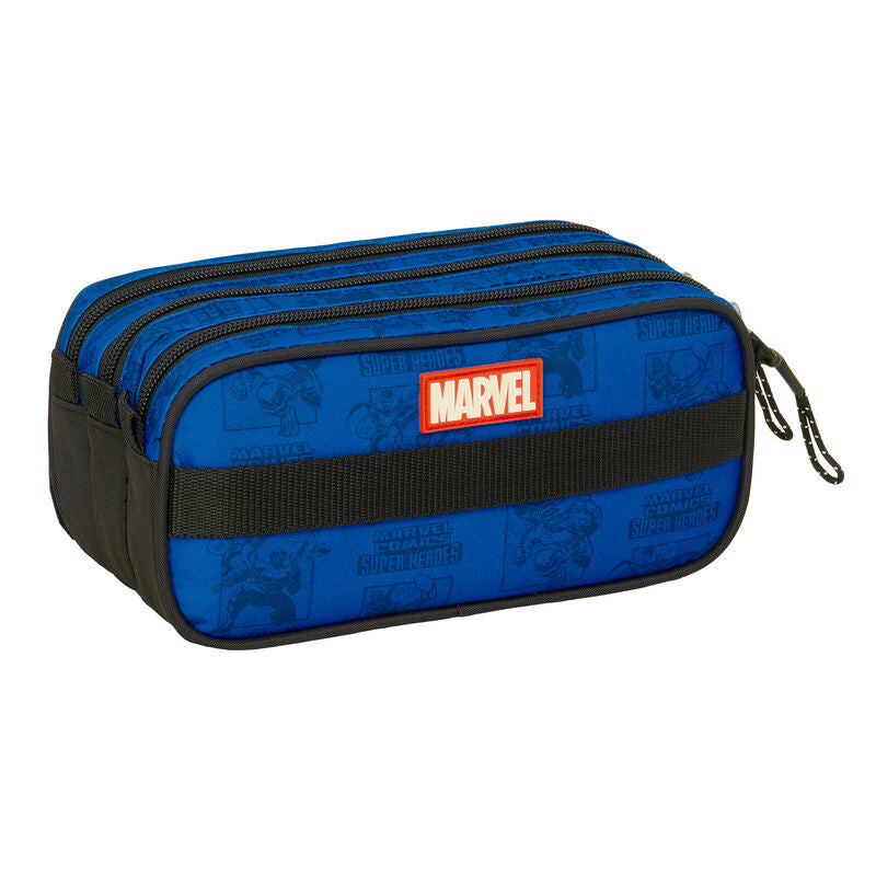 Portatodo triple azul Marvel Avengers SAFTA con tres compartimentos - 2