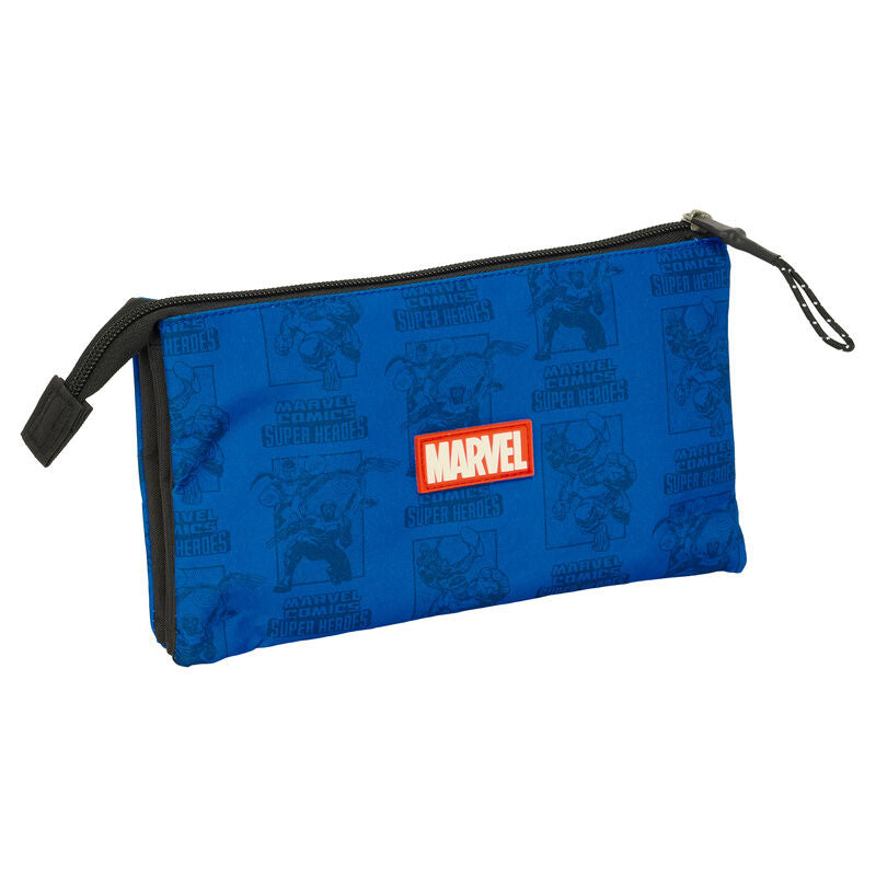 Portatodo triple azul Marvel Avengers con tres compartimentos - 2